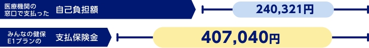 医療費の自己負担額240,321円　支払保険金407,040円